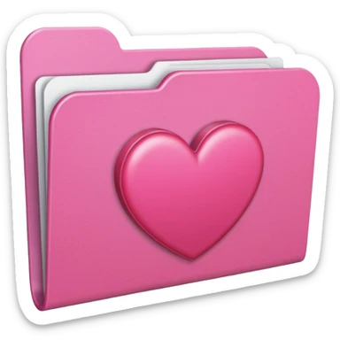 file folder pink with heart sticker