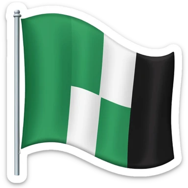 No js do a flag with green on top white in the middle and black on the bottom three sections don’t add any symbols or anything just those three colors spilt like top middle and bottom no just three sections 🇦🇪 exactly like this but remove the red part on the side sticker