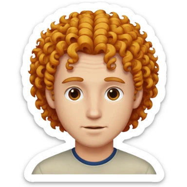 curly dyed haired man sticker
