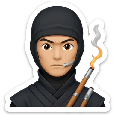 Ninja fumando sticker