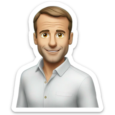 macron en vacance sticker