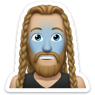 Dez fafara singing with blue eyes braided hair sticker