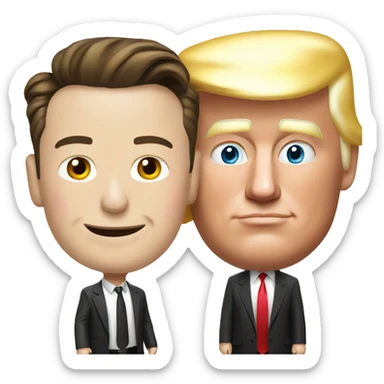 Elon musk and Donald trump hugging sticker