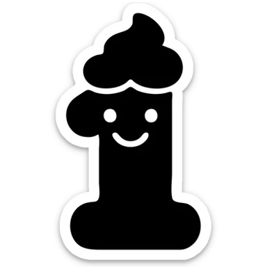 Cute number 1 emoji with whipped cream top, softcore aesthetic, smiley face sticker