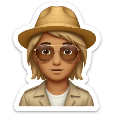 person living in desert just face, hair showing sticker