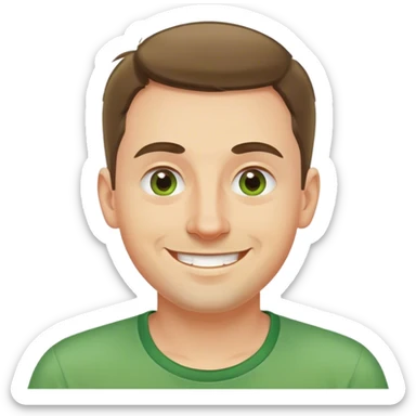 polish man in green shirt happy sticker