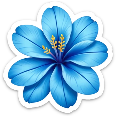 super realistic blue hawaiian flower sticker