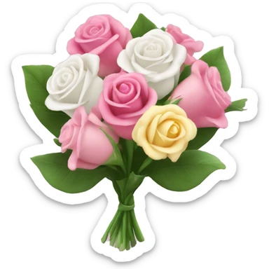 Bouquet de fleur de couleur rose et blanche sticker