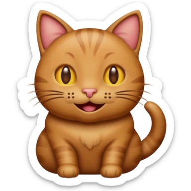 A cat emoji with poop on it smiling sticker