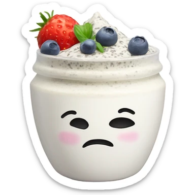 Yoghurt with chia seeds  sticker