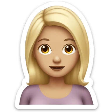 Pregnant lady with blonde hair and brown eyes  sticker