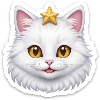 Cat smiling with star eyes sticker