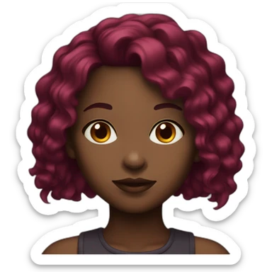 dark girl with burgundy hair sticker