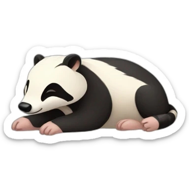 A cute sleepy badger good night sticker
