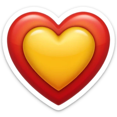 Hazme un corazón amarillo y rojo degradado sticker
