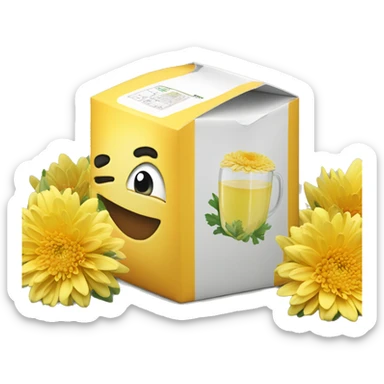 Chrysanthemum juice in box sticker