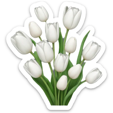 White tulip  sticker