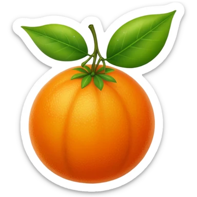 Orange: with one leaf smooth face  sticker