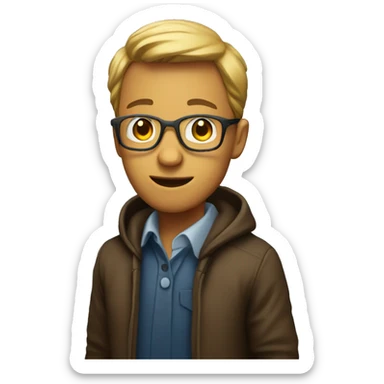 From the adult professor falls a shadow in the form of a teenager sticker