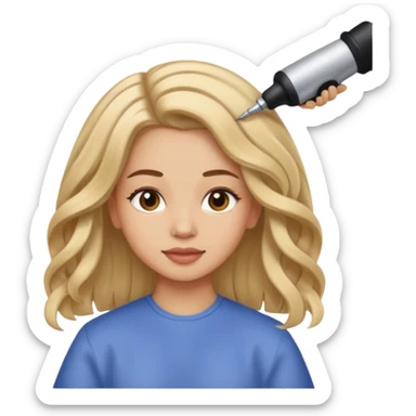 A girl that is getting hair done sticker