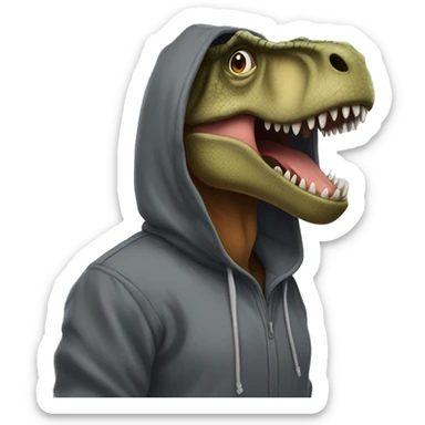 Trex with a oversized hoodie sticker