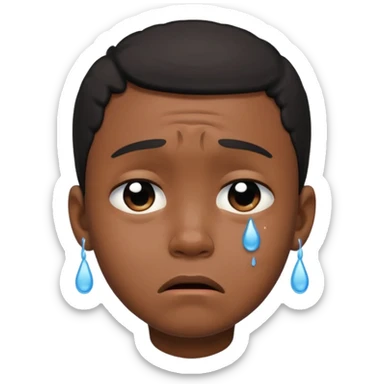 black boy crying sticker