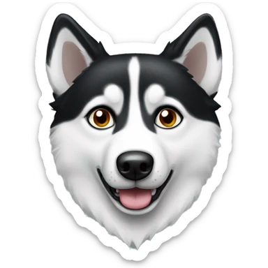 Black and white huskey with Heterochromia sticker