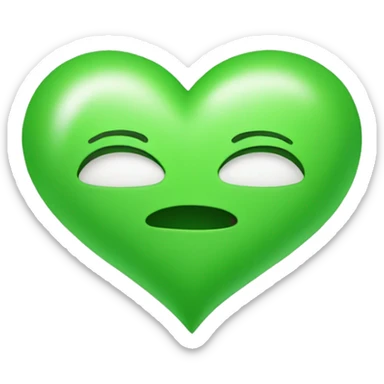 green color heart sticker