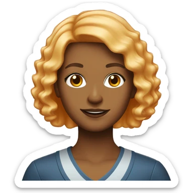 teacher with strawberry blond bob haircut trick or treat sticker