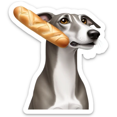 Greyhound with baguette  sticker