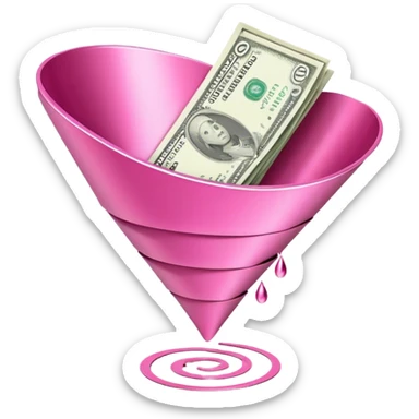 pink money in the sales funnel sticker