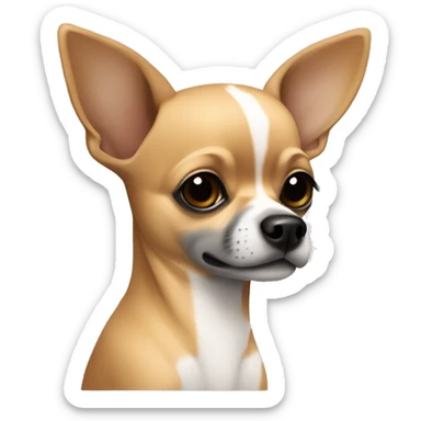 Create a Chihuahua in light Brown with grey and Brown and some Black Frackes  sticker