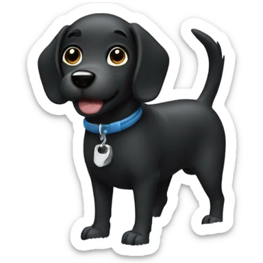 Dog black small in the snow sticker