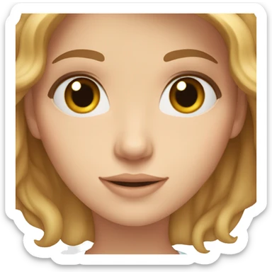 A white girl with long light brown waivy hair ans hazel eyes sticker