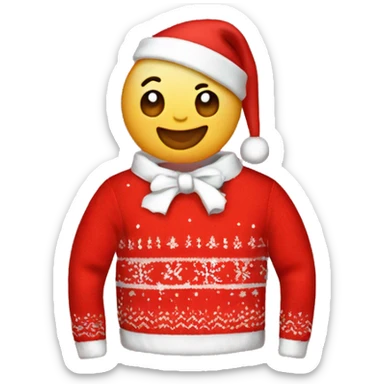 Kawaii Red Christmas sweater sticker
