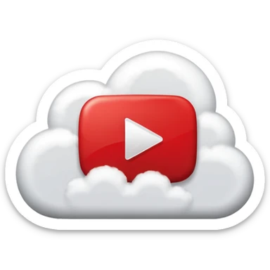 A cloud with a YouTube play button symbol inside it, representing views on YouTube sticker