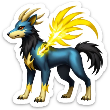Raikou-Houndoom-Manectric-Luxray-Fakémon-fusion-animal-creature, full body  sticker