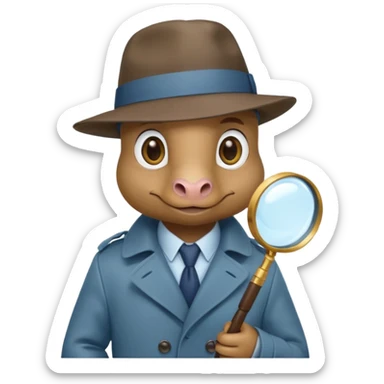 cute blue platypus detective sticker
