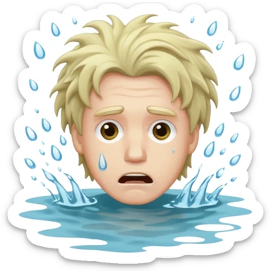 man drowning sticker