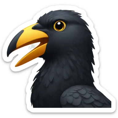 black bird head sticker