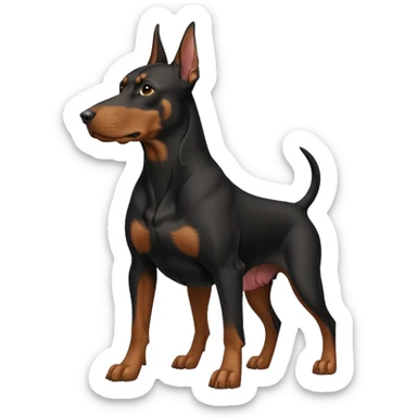 Dobermann on cropped ears sticker