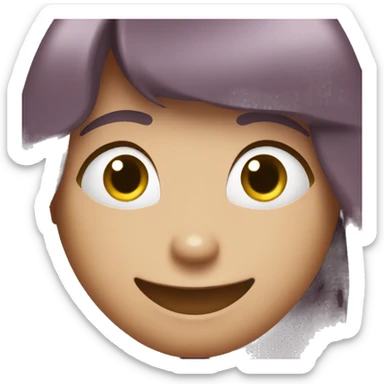 dark mauve cute happy face sticker