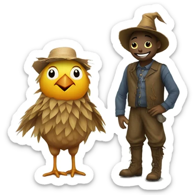 pigeםn and scarecrow sticker