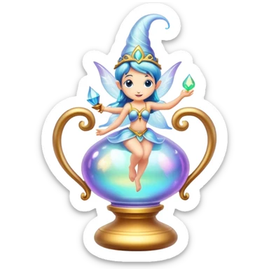 Fairy genie in lamp  sticker