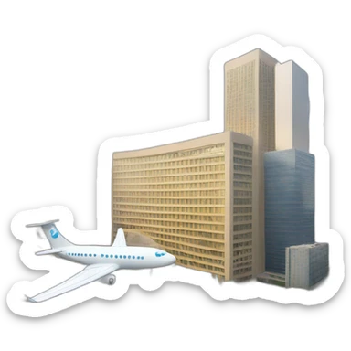 Un avion et deux buildings sticker
