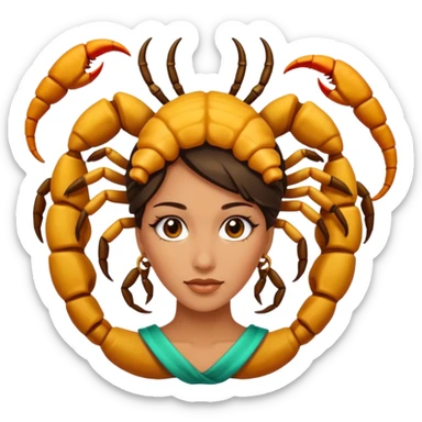 woman with a scorpion-shaped hairstyle. sticker