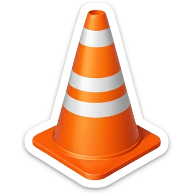 Warning Cone red sticker