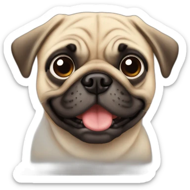 pug bebiendo sticker