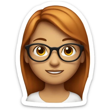 Menina branca ruiva com óculos  sticker