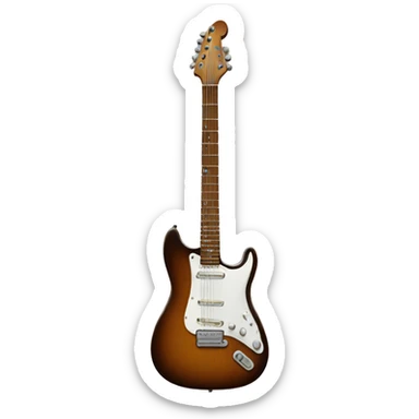 brown electric guitar sticker